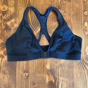 Lululemon black racer back front close sports bra
